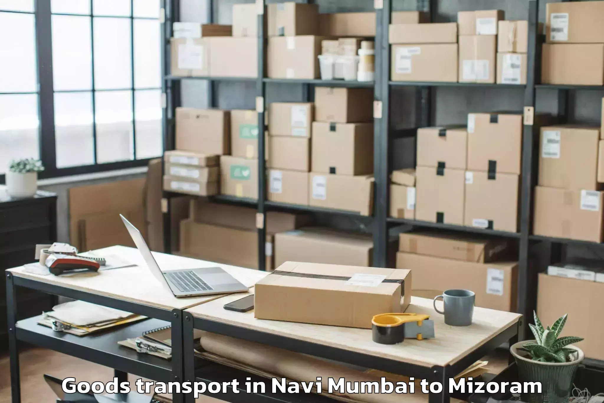 Easy Navi Mumbai to Khawzawl Goods Transport Booking